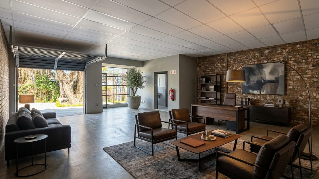 corner view of entrance of Unit IWRD 27 at Innovation Worx - Richards Drive in Midrand