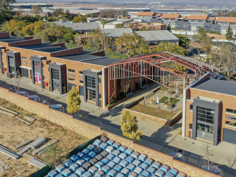 aerial view of innovation worx - richards drive in midrand