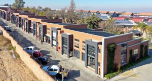 exterior view of innovation worx richards drive commercial property in midrand